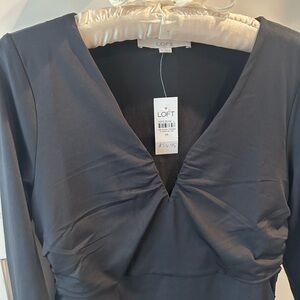 LOFT Elegant Black Long Sleeve blouse- V neck -So beautiful on